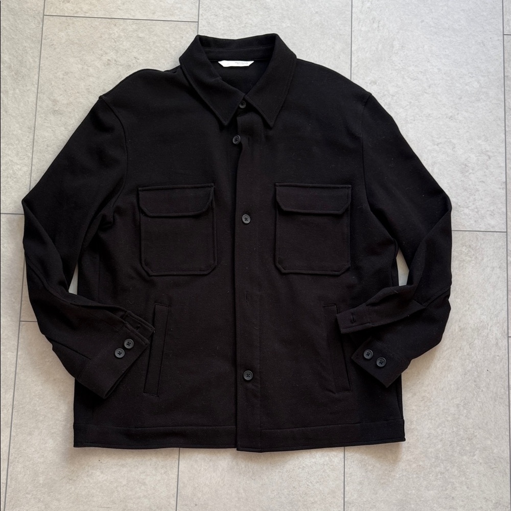 Men's Zara Black Utility Jacket - Classic Button-Front